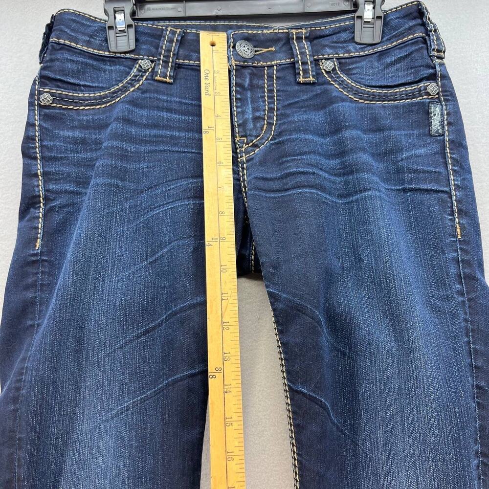 Silver Jean Co. Suki Mid Super Skinny Faux Flap Pocket W28/L31 Dark Wash - Picture 5 of 16